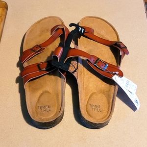 Time And Tru Women's Sandals Size 11 Cognac Color